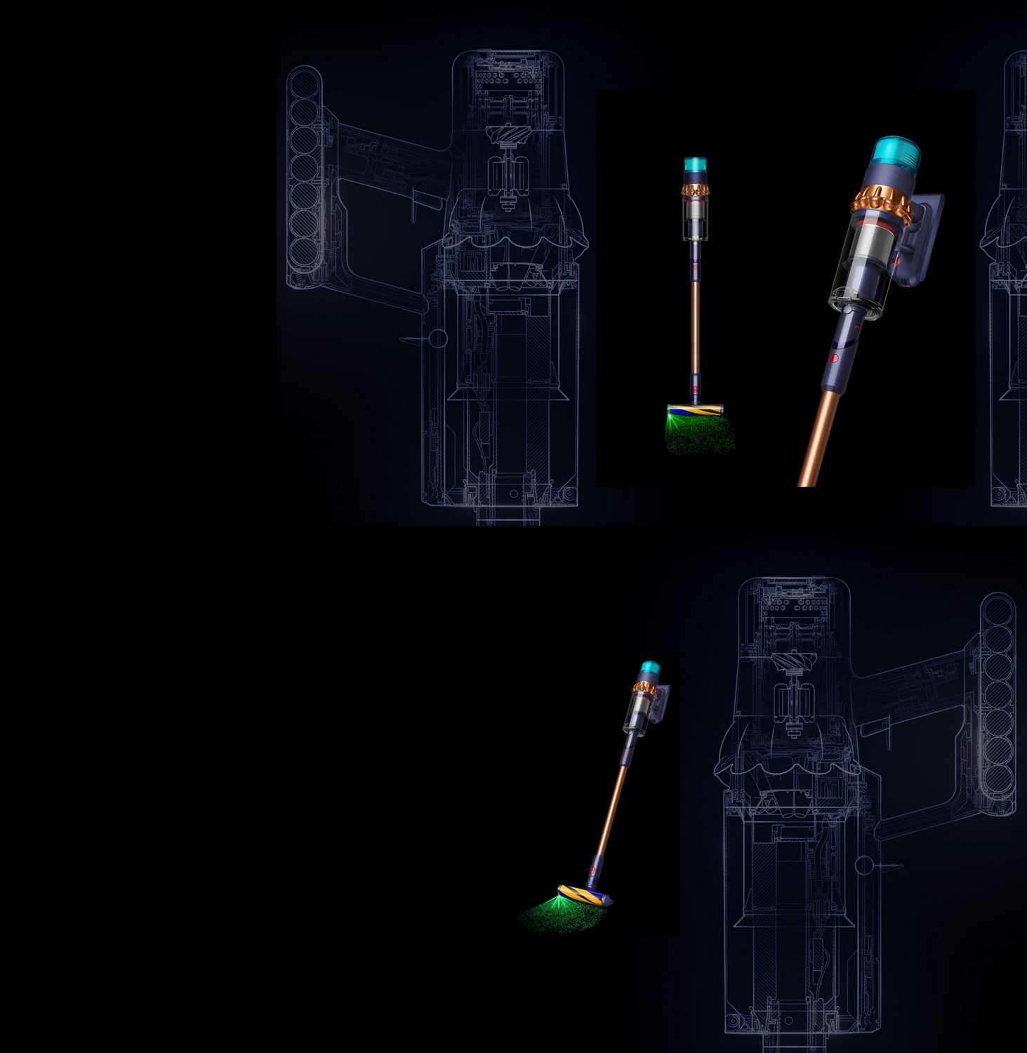 Dyson V11 Absolut-dammsugare från sidan rengörandes matta